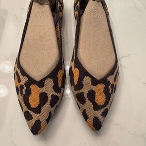Rothy's Leopard Print Flats in Brown and Tan